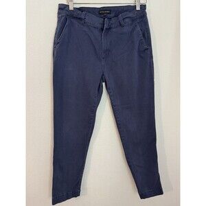 Banana Republic Pants Womens 10 Blue Flat Front Chino Casual Brushed Cotton